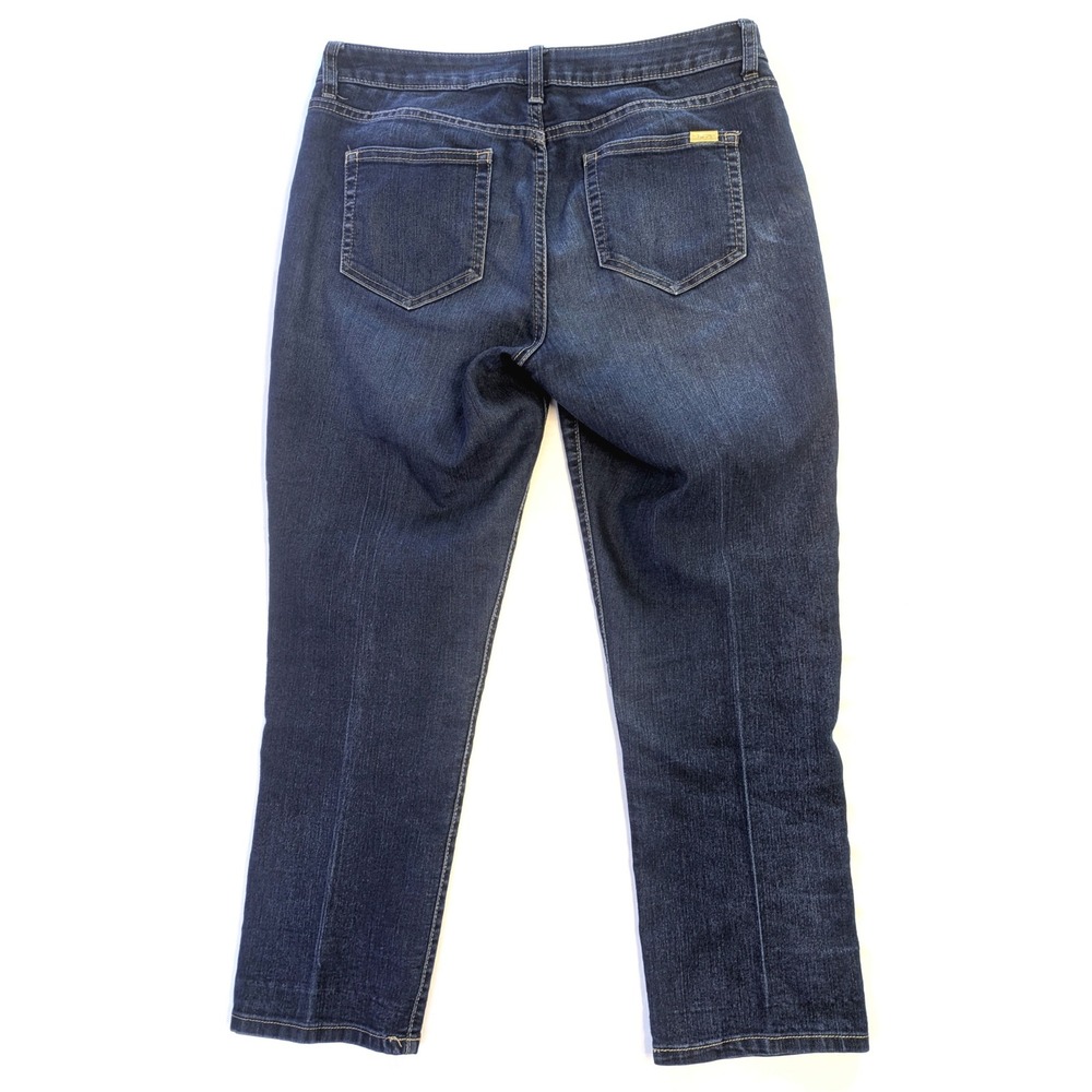 Jennifer Lopez Womens Dark Wash Denim Capri Jeans Blue Size 8 Cropped Pants - Picture 2 of 7